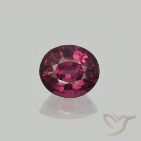 1.70ct 天然 暗紫色 红榴石石榴石, 椭圆形, VS