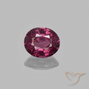 1.29ct 天然 红紫色 红榴石石榴石, 椭圆形, VS