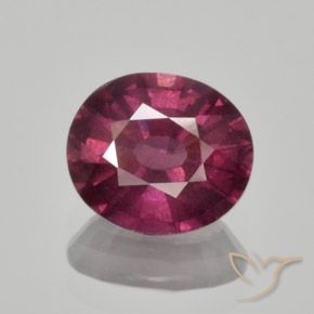 1.65ct 天然 中深紫色 红榴石石榴石, 椭圆形, VS