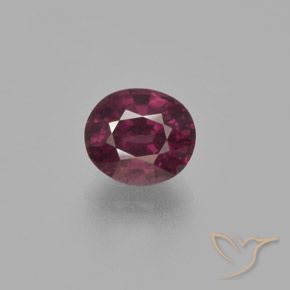 2.06ct 天然 暗紫色 红榴石石榴石, 椭圆形, VS