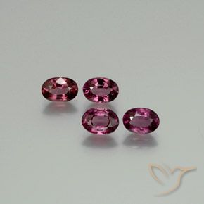 3.84克拉天然红榴石石榴石，椭圆形，VS