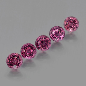 克拉天然红榴石石榴石，圆形切割，VS