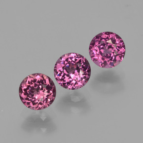 克拉天然红榴石石榴石，圆形切割，VVS-VS