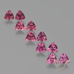 4.94克拉天然红榴石石榴石，胖三角形，VS