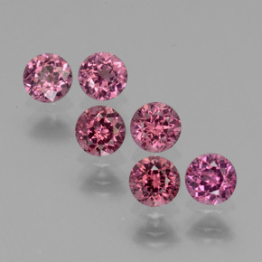 克拉天然红榴石石榴石，圆形切割，VS