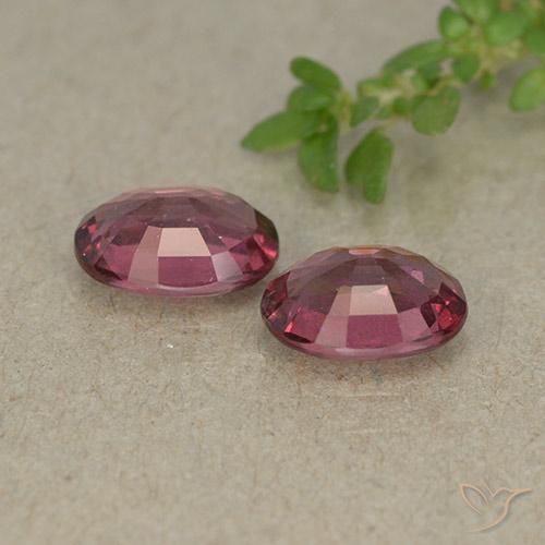 1.93天然红色紫牙乌石榴石，椭圆形切割，7.2×5.1毫米，VVS-VS