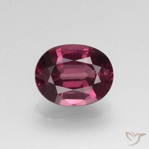 2.06ct 天然 暗紫色 红榴石石榴石, 椭圆形, VS