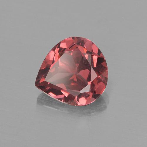 0.75克拉天然红色紫牙乌石榴石，梨形，6×5.5毫米，VS