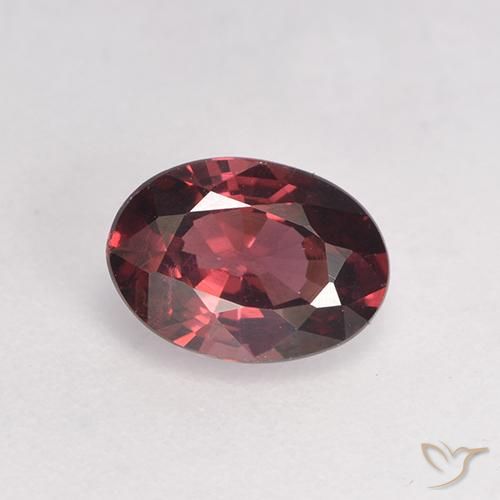 0.93ct 天然 紫红色调 红榴石石榴石, 椭圆形, VS