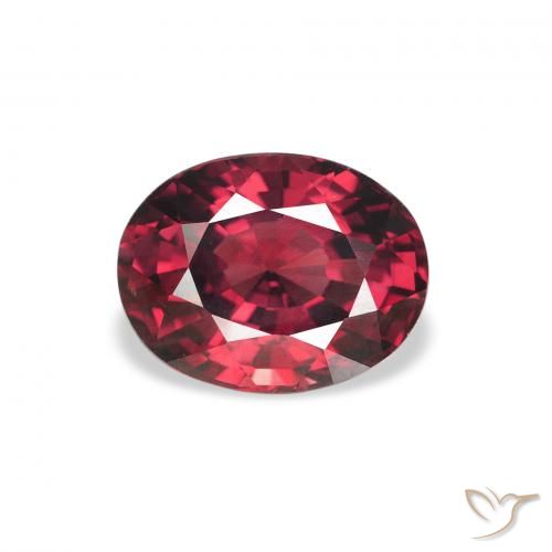 2.08ct 天然 深红色 红榴石石榴石, 椭圆形, VS