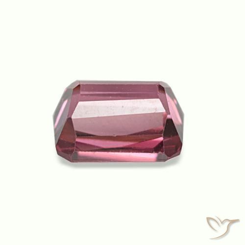 0.86克拉天然红色紫牙乌石榴石，祖母绿式切割，4.4×4.1毫米，VVS-VS