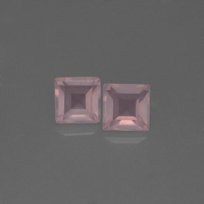 天然粉色粉晶，透明，5×5毫米，透明/半透明