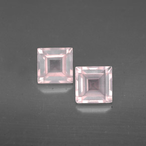 天然粉色粉晶，透明，5.1×5.1毫米，透明/半透明