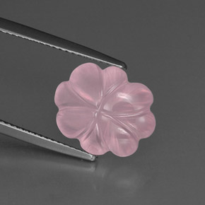 6.35克拉天然粉色粉晶，花形切工，14.2×11.7毫米，透明