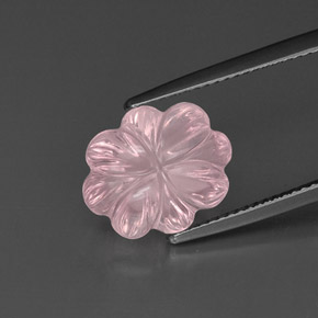 6.33克拉天然粉色粉晶，花形切工，13.1×11毫米，透明