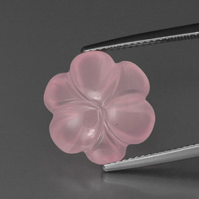 9.18克拉天然粉色粉晶，花形切工，15.2×14.3毫米，透明