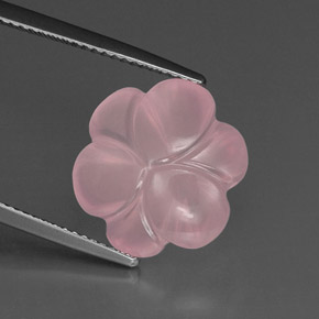 9.18克拉天然粉色粉晶，花形切工，15.2×14.3毫米，透明