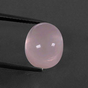 6.41克拉天然粉色粉晶，椭圆形切割，12.3×10.2毫米，透明