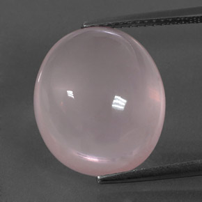 12.82克拉天然粉色粉晶，椭圆形切割，16.1×13.9毫米，透明