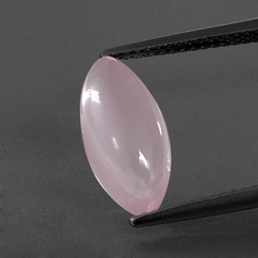 3.12克拉天然粉色粉晶，马眼形，14.2×6.7毫米，透明
