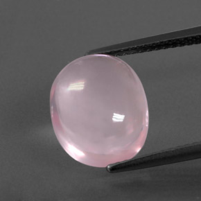 4.95克拉天然粉色粉晶，椭圆形切割，12.3×10.1毫米，透明