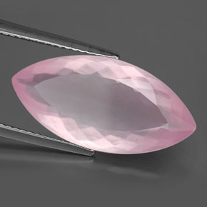 8.05克拉天然粉色粉晶，马眼形，21.9×10.6毫米，透明