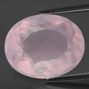 12.16克拉天然粉色粉晶，椭圆形切割，17.1×13.7毫米，透明