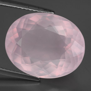 12.16克拉天然粉色粉晶，椭圆形切割，17.1×13.7毫米，透明