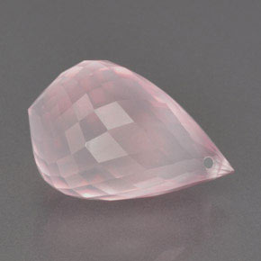 16.94克拉天然粉色粉晶，水滴珠形切工，19.7×12.5毫米，透明