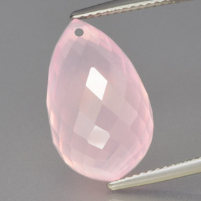 13.53克拉天然粉色粉晶，水滴珠形切工，18.1×11毫米，透明