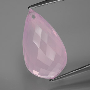13.07克拉天然粉色粉晶，水滴珠形切工，19.1×10.9毫米，透明
