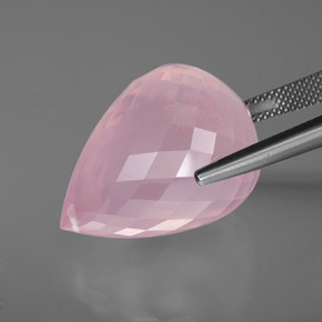 49.05克拉天然粉色粉晶，水滴珠形切工，25.2×18.2毫米，透明