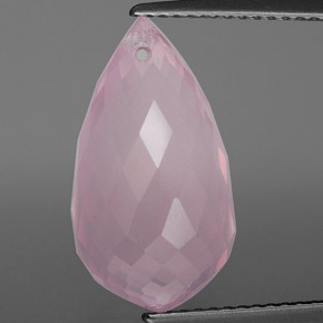 9.42克拉天然粉色粉晶，水滴珠形切工，17.4×9.5毫米，透明