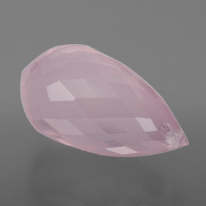9.42克拉天然粉色粉晶，水滴珠形切工，17.4×9.5毫米，透明