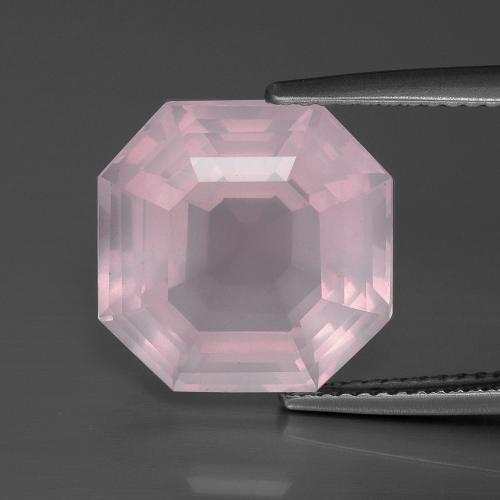 9.12克拉天然粉色粉晶，祖母绿式切割，13.1×13.1毫米，透明