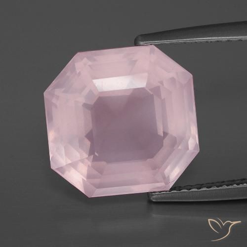 8.20ct 天然 浅淡粉色 芙蓉石, 祖母绿式切割, 透明