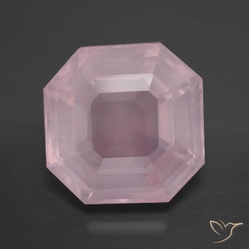 8.97ct 天然 中玫瑰粉 芙蓉石, 祖母绿式切割, 透明