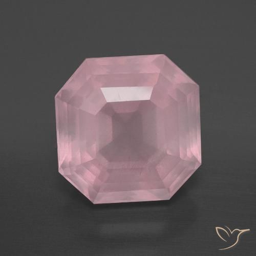 7.36ct 天然 中玫瑰粉 芙蓉石, 祖母绿式切割, 透明