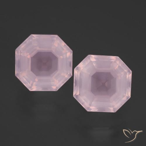 8.91天然粉色粉晶，祖母绿式切割，10×9.8毫米，透明