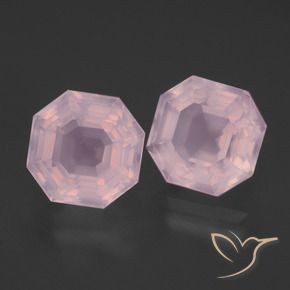 8.91天然粉色粉晶，祖母绿式切割，10×9.8毫米，透明