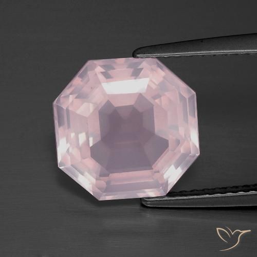 4.84ct 天然 浅粉色 芙蓉石, 祖母绿式切割, 透明