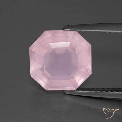 3.89ct 天然 浅粉色 芙蓉石, 祖母绿式切割, 透明