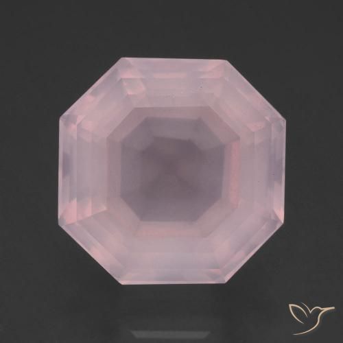12.66ct 天然 玫瑰粉色 芙蓉石, 祖母绿式切割, 透明