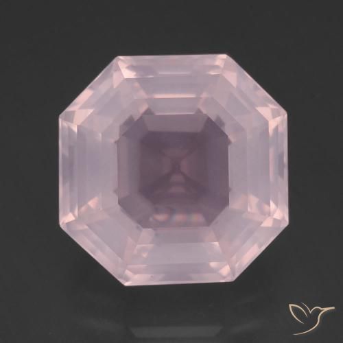 13.25克拉天然粉色粉晶，祖母绿式切割，14.6×14.6毫米，透明