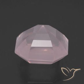 13.25克拉天然粉色粉晶，祖母绿式切割，14.6×14.6毫米，透明