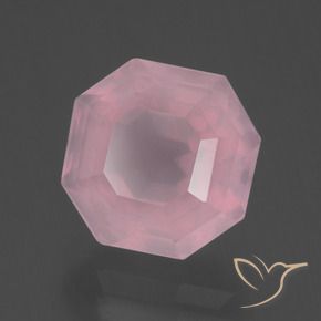 4.37克拉天然粉色粉晶，祖母绿式切割，9.9×9.7毫米，透明
