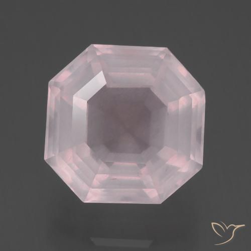 4.74ct 天然 非常浅的玫瑰粉色 芙蓉石, 祖母绿式切割, 透明