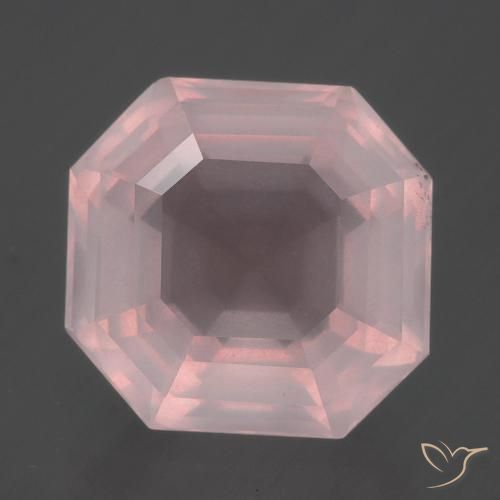 8.64ct 天然 浅粉色 芙蓉石, 祖母绿式切割, 透明
