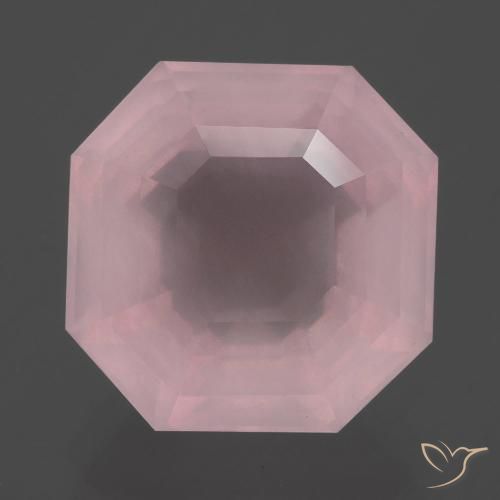 9.49ct 天然 中玫瑰粉 芙蓉石, 祖母绿式切割, 透明