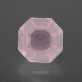 3.47克拉天然粉色粉晶，祖母绿式切割，9.5×9.4毫米，透明
